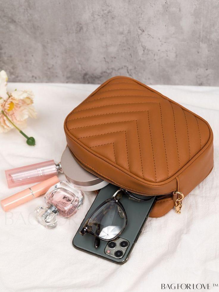 Pink PU Leather Crossbody Bag for Women