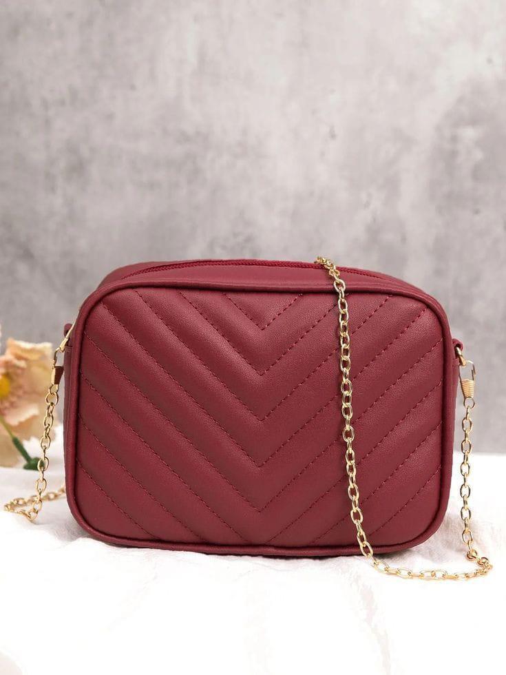 Pink PU Leather Crossbody Bag for Women